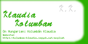 klaudia kolumban business card